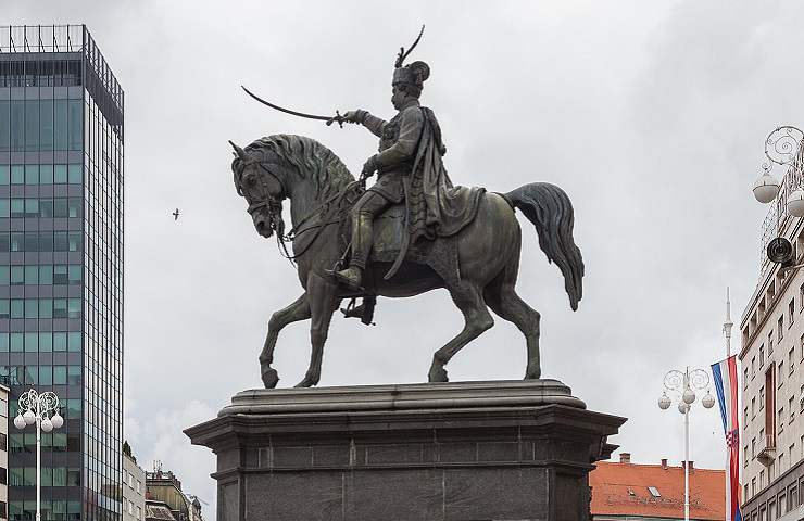 La statua di Ban Jelacic a Zagabria