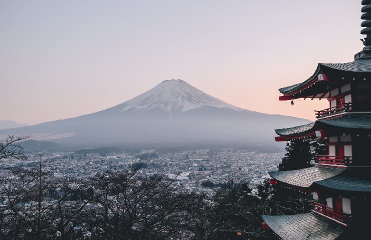 Vista del monte Fuji, in Giappone