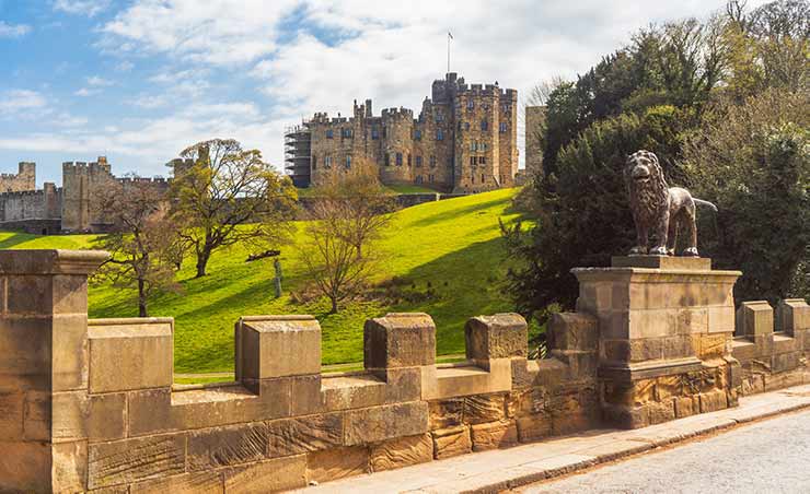 alnwick castle set di harry potter