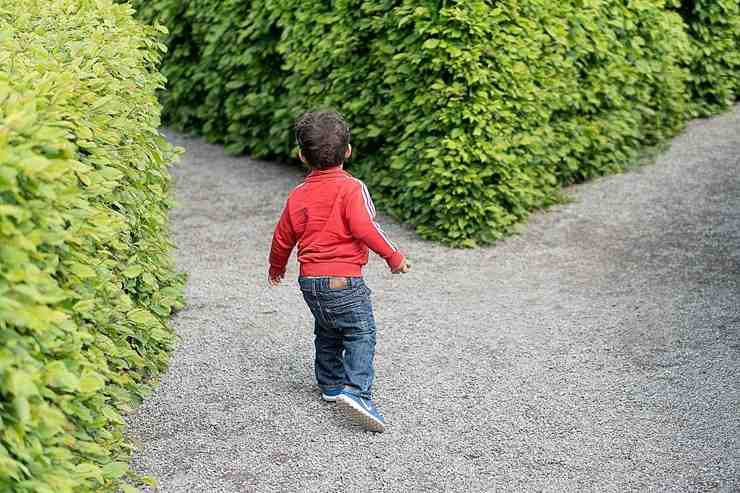 Bambino in un labirinto