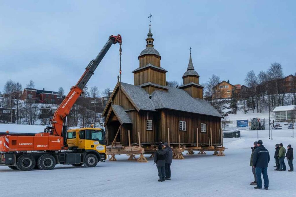 Una chiesa storica in Svezia si muove: il sorprendente viaggio su ruote